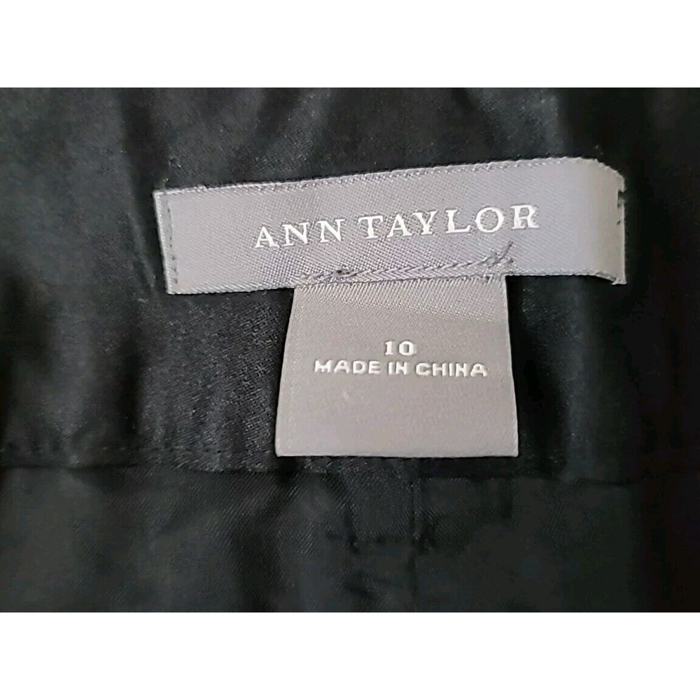 Ann Taylor Wide Leg Black 100% Silk Trouser Pants Tie Waist Sz 10 - Picture 3 of 6
